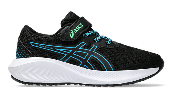 ASICS PRE EXCITE 10PS VELCRO - BLACK DIGITAL AQUA