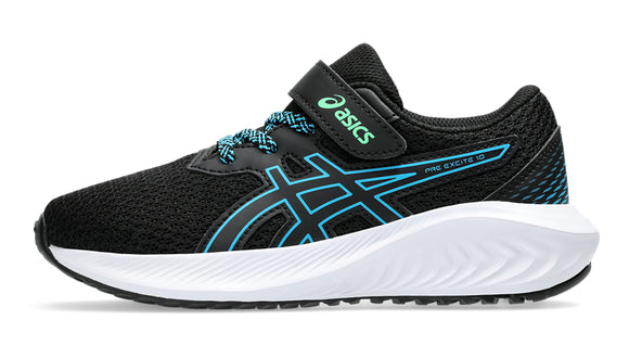 ASICS PRE EXCITE 10PS VELCRO - BLACK DIGITAL AQUA