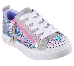 SKECHERS TWINKLE SPARKS FLYING HEARTS YOUTH - SILVER MULTI